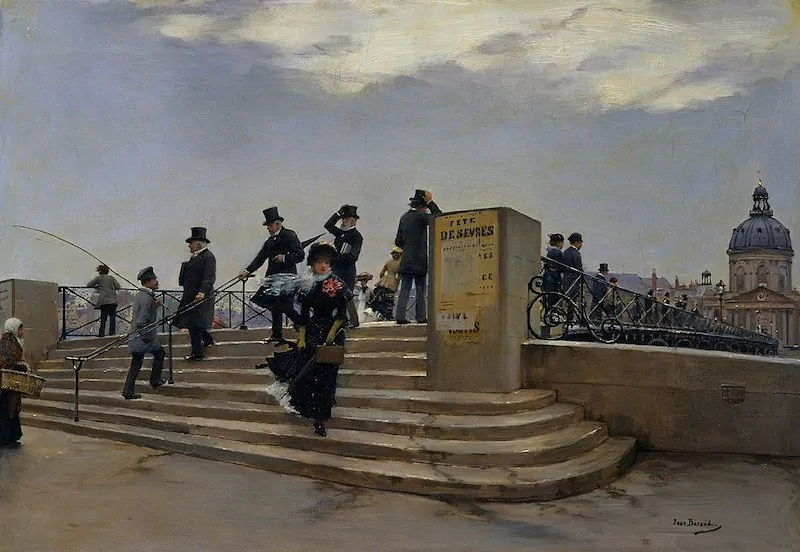 1880 - Jean Béraud - Le Pont des Arts par grand vent